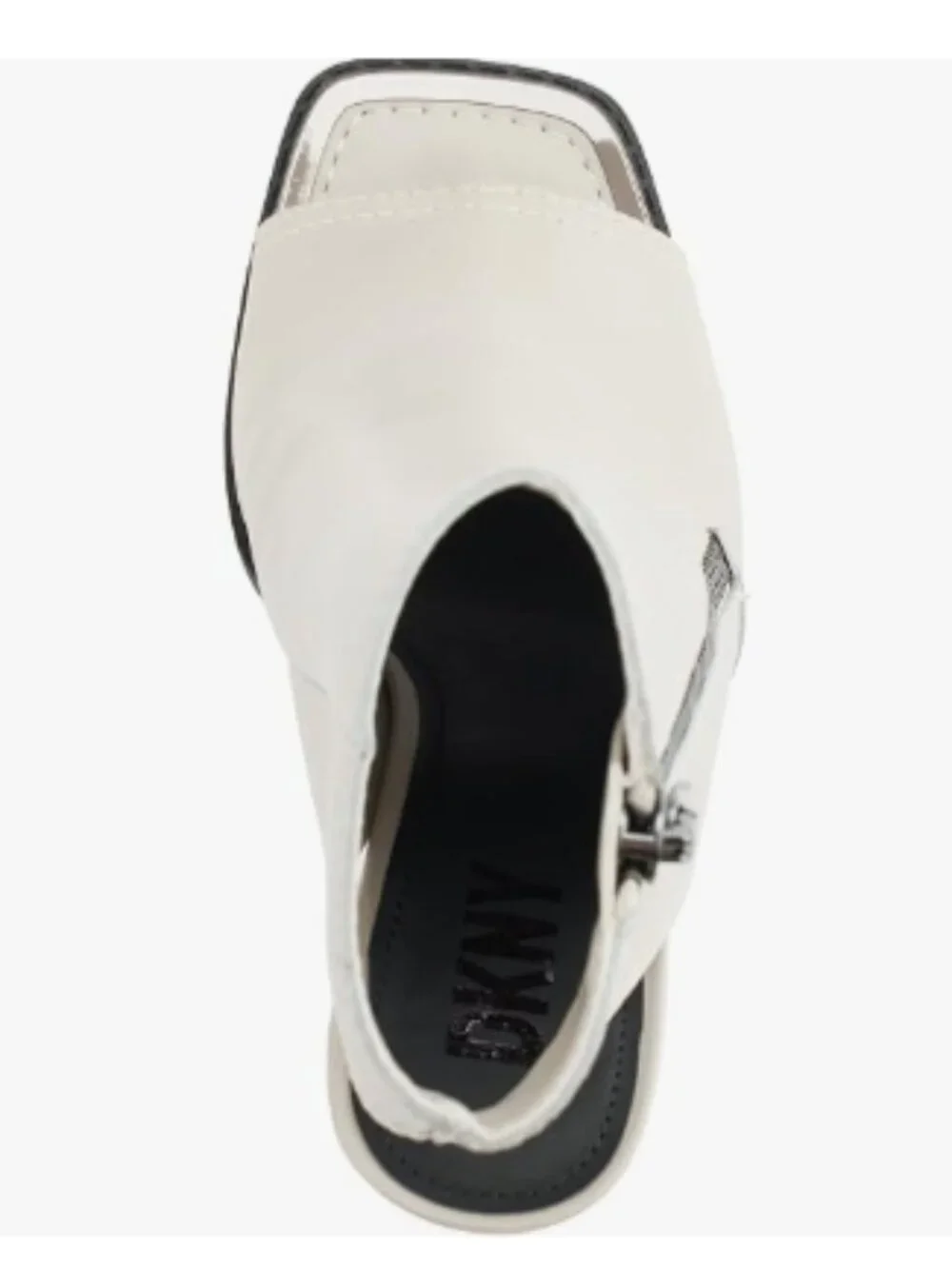 DKNY Leather Malia Peep Toe Heeled Bootie With Side Zipper